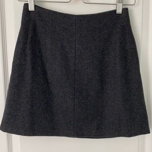 Wilfred charcoal a-line wool mini skirt
